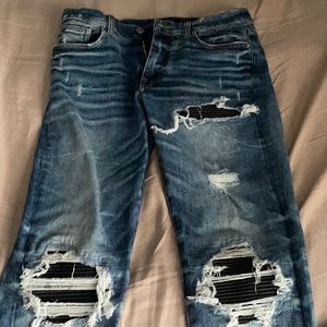 Amiri MX1 Leather Patch Jeans
